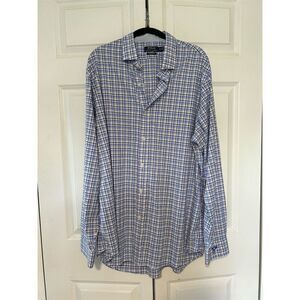 Polo Ralph Lauren Men's XL Blue Plaid Long Sleeve Button-Up Shirt